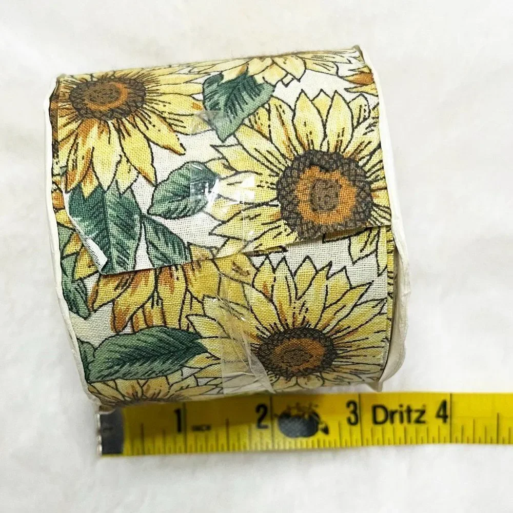 🔮‎ 5/$25 90s Vintage Sunflower Fabric Roll